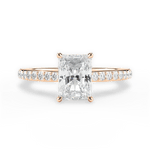 Joan Radiant Cut Lab Grown Diamond 18Kt Rose Gold Engagement Ring