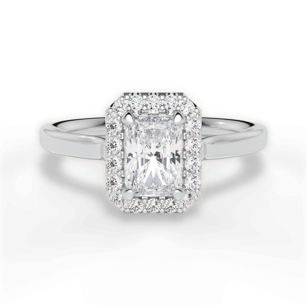 Fiona Radiant Cut Lab Grown Diamond 18Kt White Gold Engagement Ring