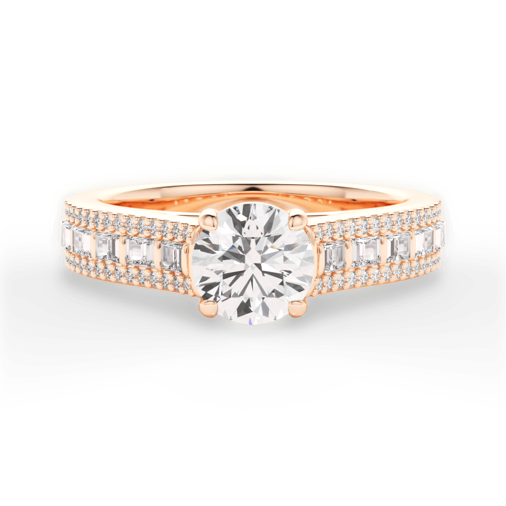 Lynn Round Cut Lab Grown Diamond 18Kt Rose Gold Engagement Ring
