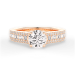 Lynn Round Cut Lab Grown Diamond 18Kt Rose Gold Engagement Ring
