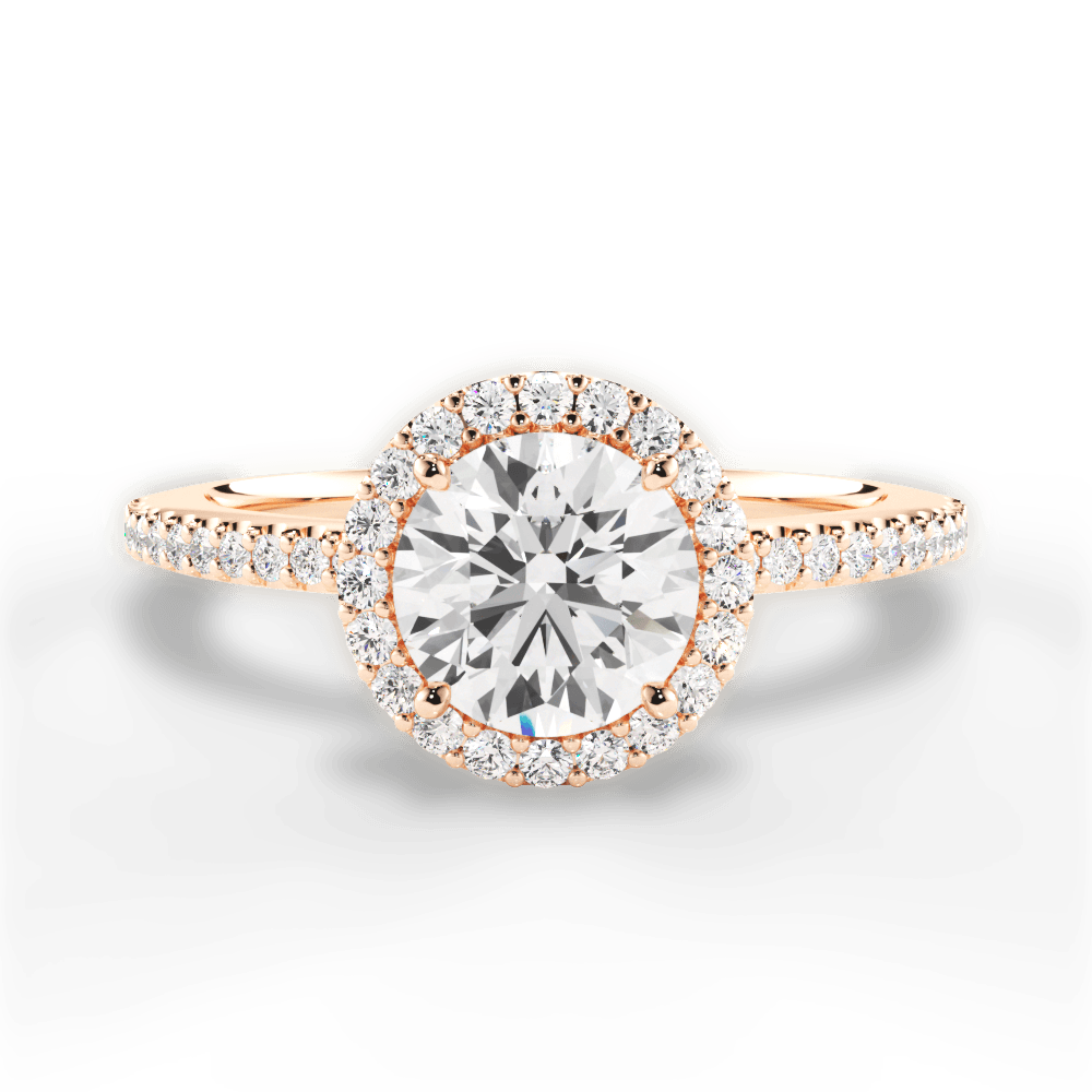 Joanne Round Cut Lab Grown Diamond 18Kt Rose Gold Engagement Ring