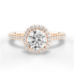 Joanne Round Cut Lab Grown Diamond 18Kt Rose Gold Engagement Ring