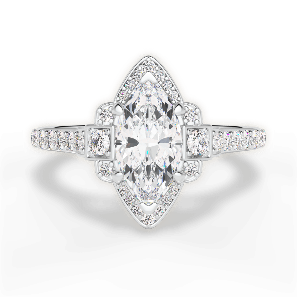 Joyce Marquise Cut Lab Grown Diamond Platinum Engagement Ring