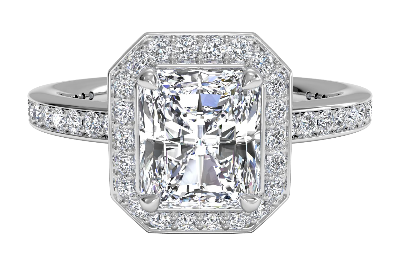 Karen Radiant Cut Lab Grown Diamond Platinum Engagement Ring