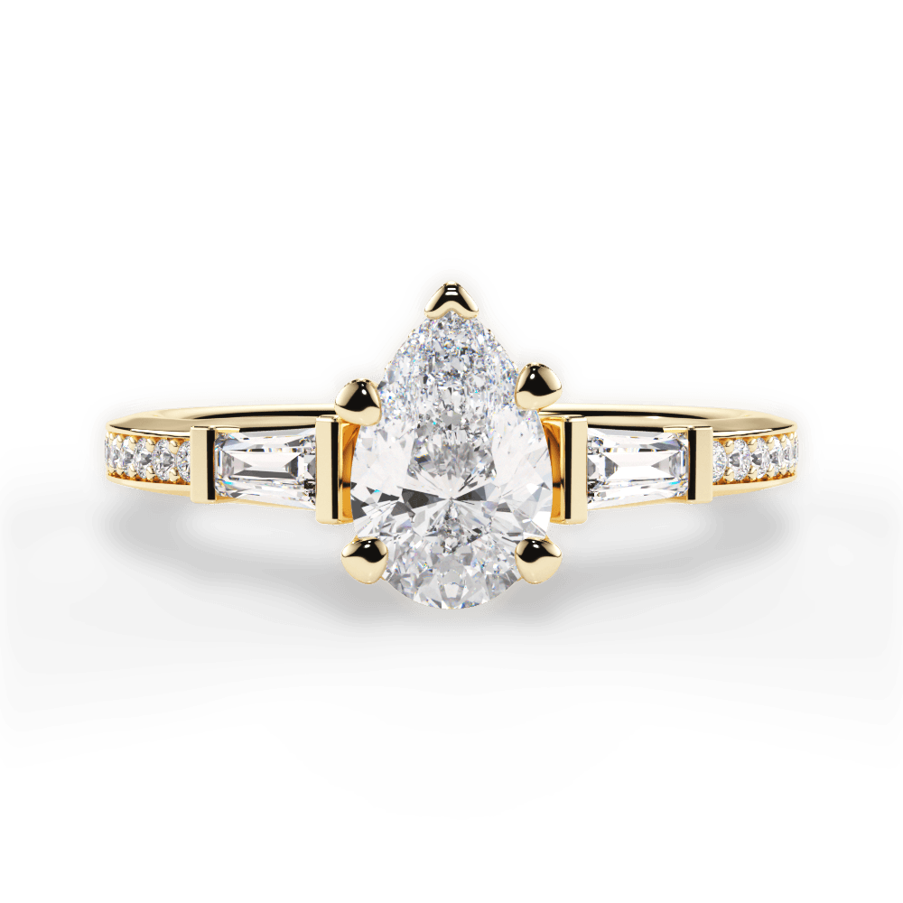 Katie Pear Cut Lab Grown Diamond 18Kt Yellow Gold Engagement Ring