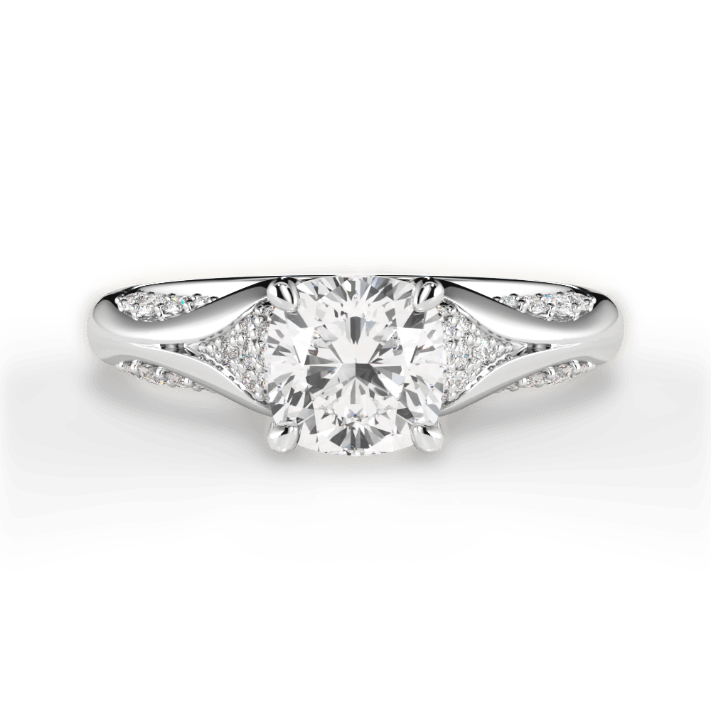 Isabel Cushion Cut Lab Grown Diamond 14Kt White Gold Engagement Ring
