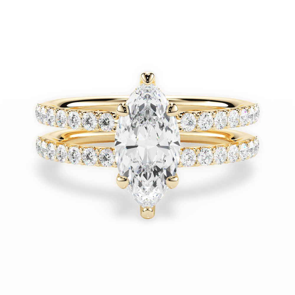 Christie Marquise Cut Lab Grown Diamond 18Kt Yellow Gold Engagement Ring