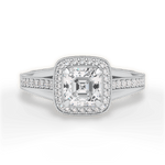 Lillian Asscher Cut Lab Grown Diamond Platinum Engagement Ring