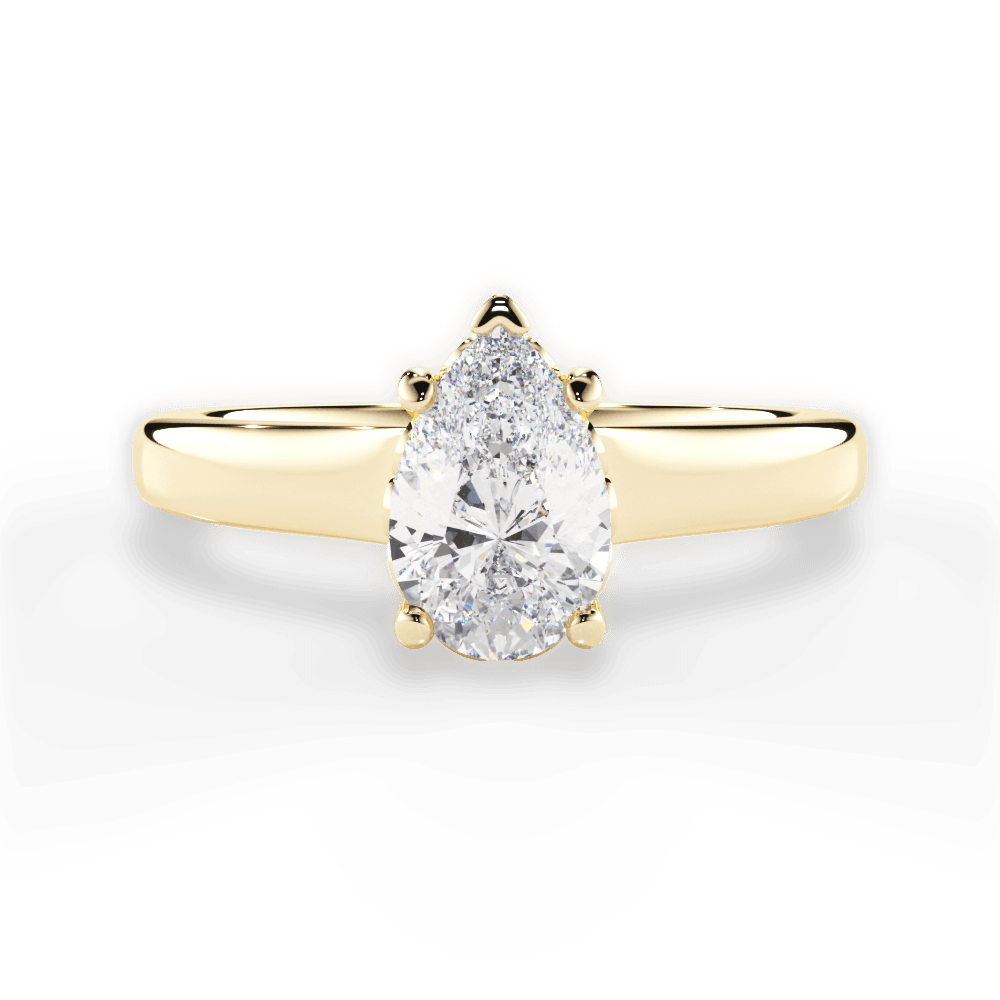 Carol Pear Cut Lab Grown Diamond 18Kt Yellow Gold Engagement Ring