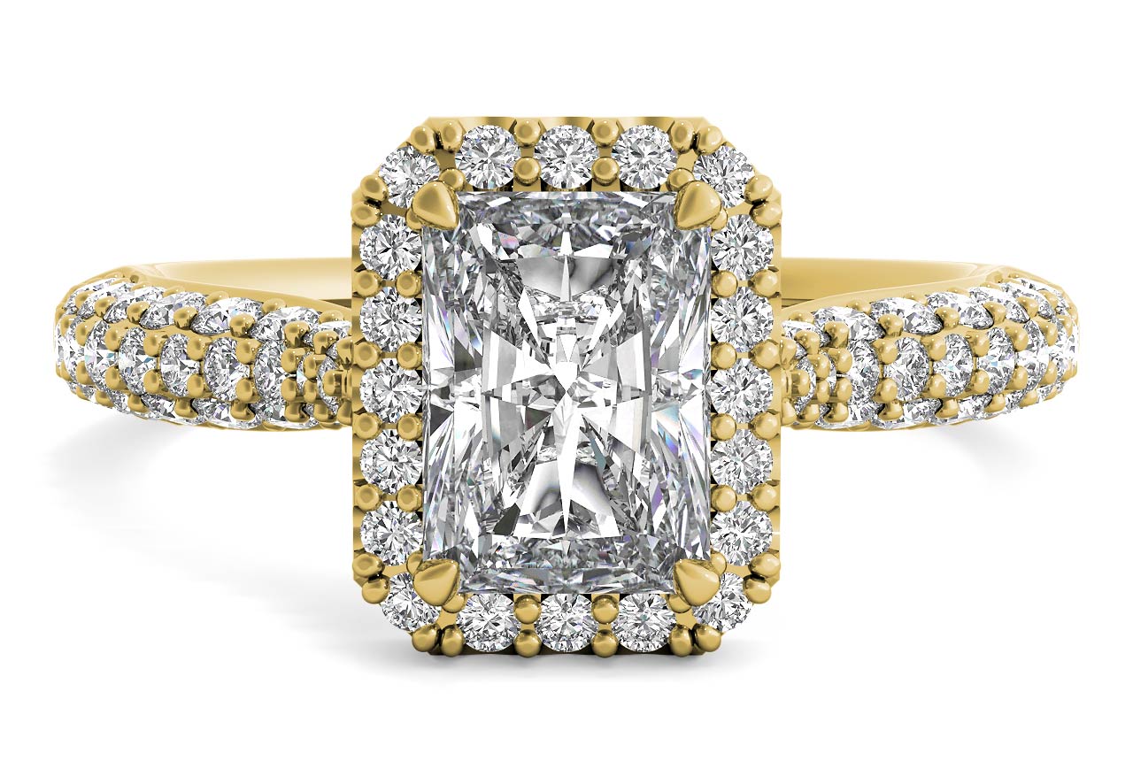 Lucy Radiant Cut Lab Grown Diamond 18Kt Yellow Gold Engagement Ring
