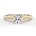 Donna Cushion Cut Lab Grown Diamond 18Kt Yellow Gold Engagement Ring
