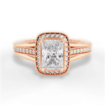 Lillian Radiant Cut Lab Grown Diamond 18Kt Rose Gold Engagement Ring
