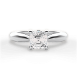 Beverly Asscher Cut Lab Grown Diamond 14Kt White Gold Engagement Ring