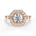 Jenna Round Cut Lab Grown Diamond 18Kt Rose Gold Engagement Ring