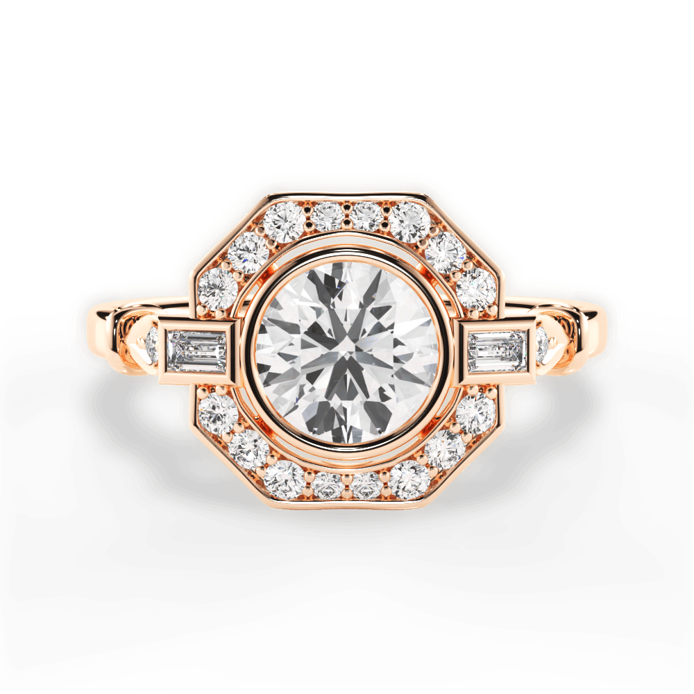 Jenna Round Cut Lab Grown Diamond 18Kt Rose Gold Engagement Ring