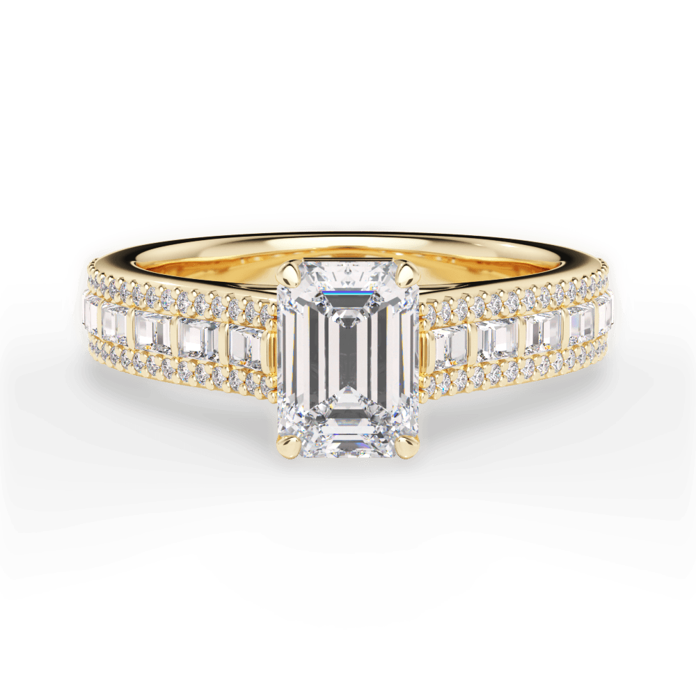 Lynn Emerald Cut Lab Grown Diamond 18Kt Yellow Gold Engagement Ring