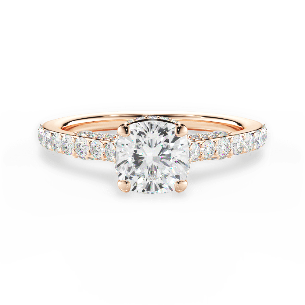 Laura Cushion Cut Lab Grown Diamond 18Kt Rose Gold Engagement Ring