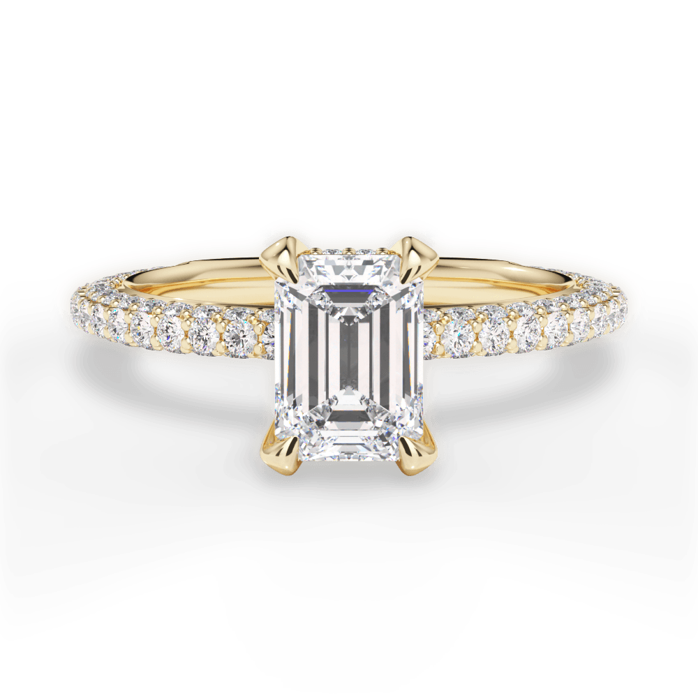 Madeline Emerald Cut Lab Grown Diamond 18Kt Yellow Gold Engagement Ring