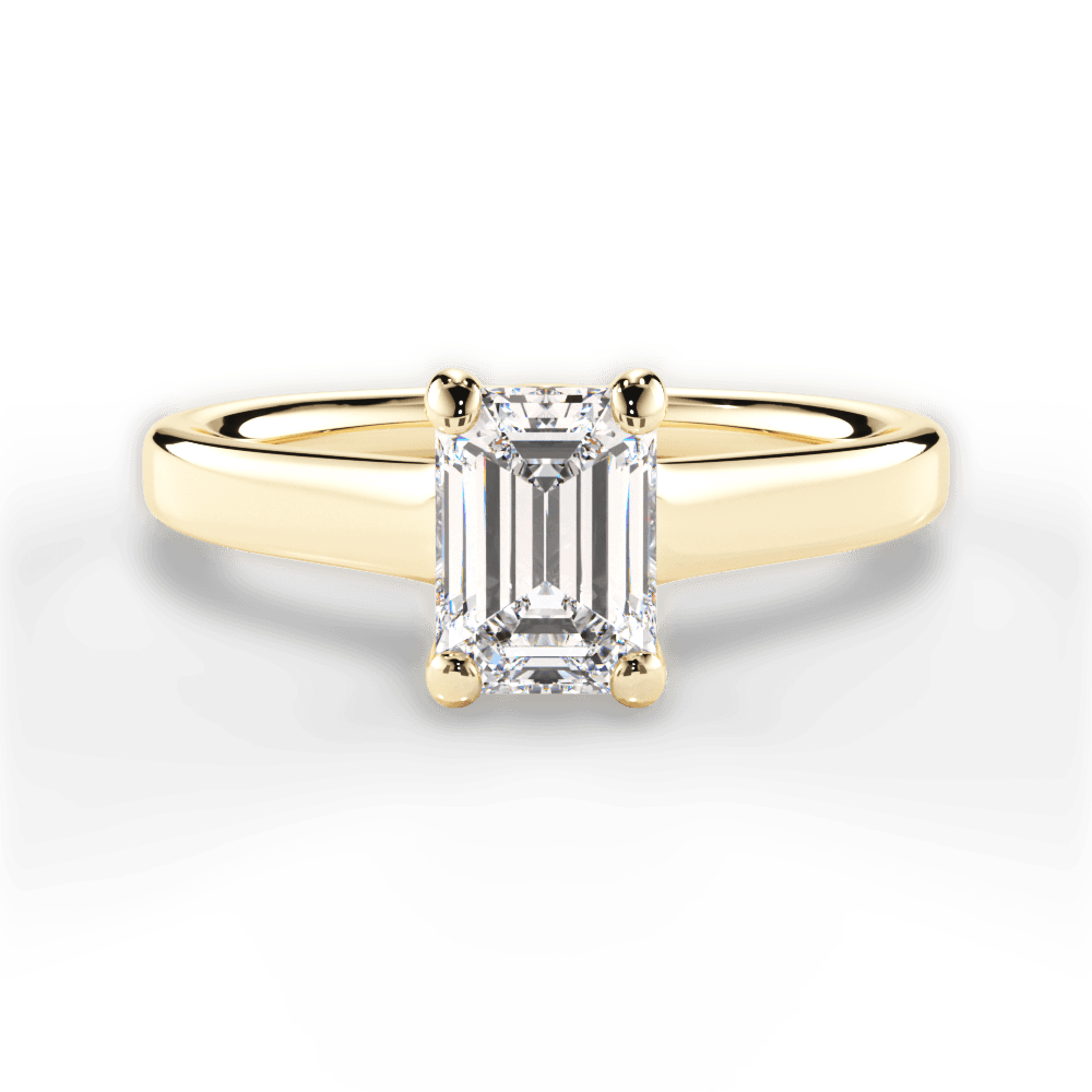 Ariana Emerald Cut Lab Grown Diamond 18Kt Yellow Gold Engagement Ring