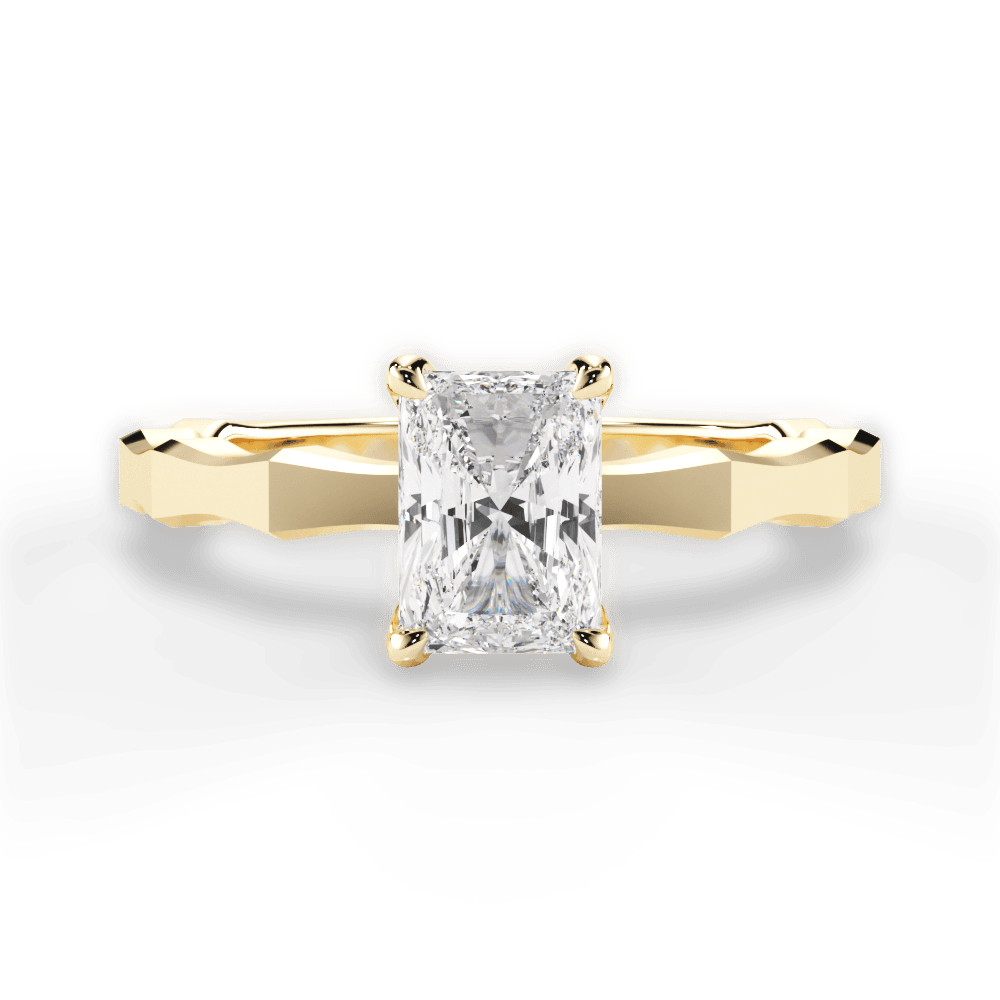 Aaliyah Radiant Cut Lab Grown Diamond 18Kt Yellow Gold Engagement Ring