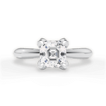 Elaine Asscher Cut Lab Grown Diamond Platinum Engagement Ring