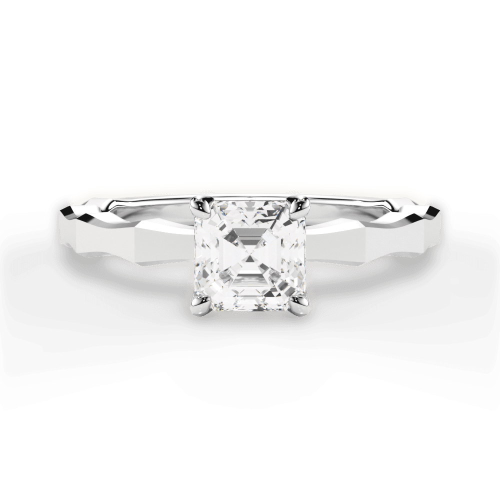 Aaliyah Asscher Cut Lab Grown Diamond 14Kt White Gold Engagement Ring
