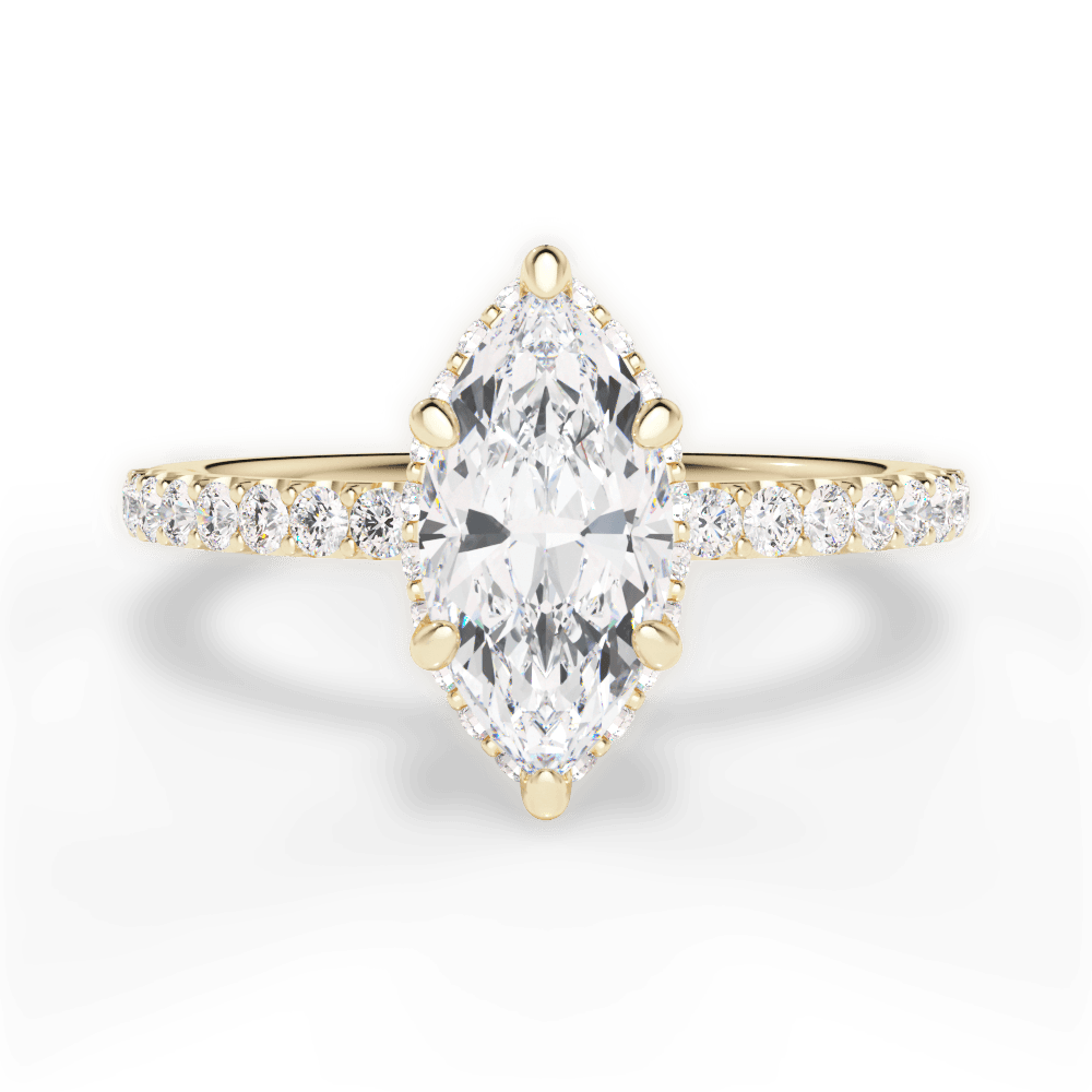 Isabella Marquise Cut Lab Grown Diamond 18Kt Yellow Gold Engagement Ring