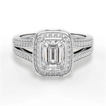 Mackenzie Emerald Cut Lab Grown Diamond Platinum Engagement Ring