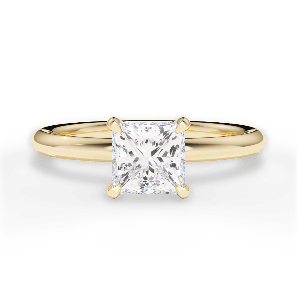 Brenda Princess Cut Lab Grown Diamond 18Kt Yellow Gold Engagement Ring