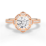 Hayley Round Cut Lab Grown Diamond 18Kt Rose Gold Engagement Ring