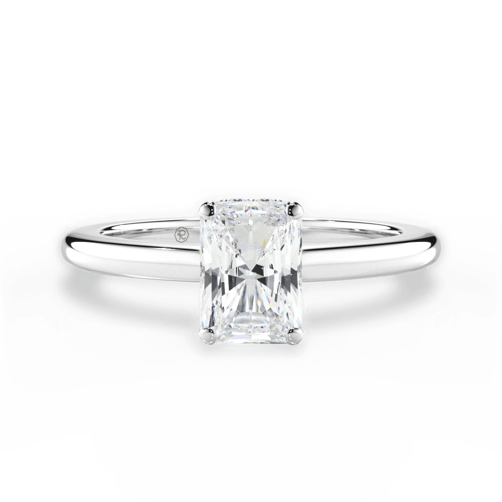Brianna Radiant Cut Lab Grown Diamond 18Kt White Gold Engagement Ring