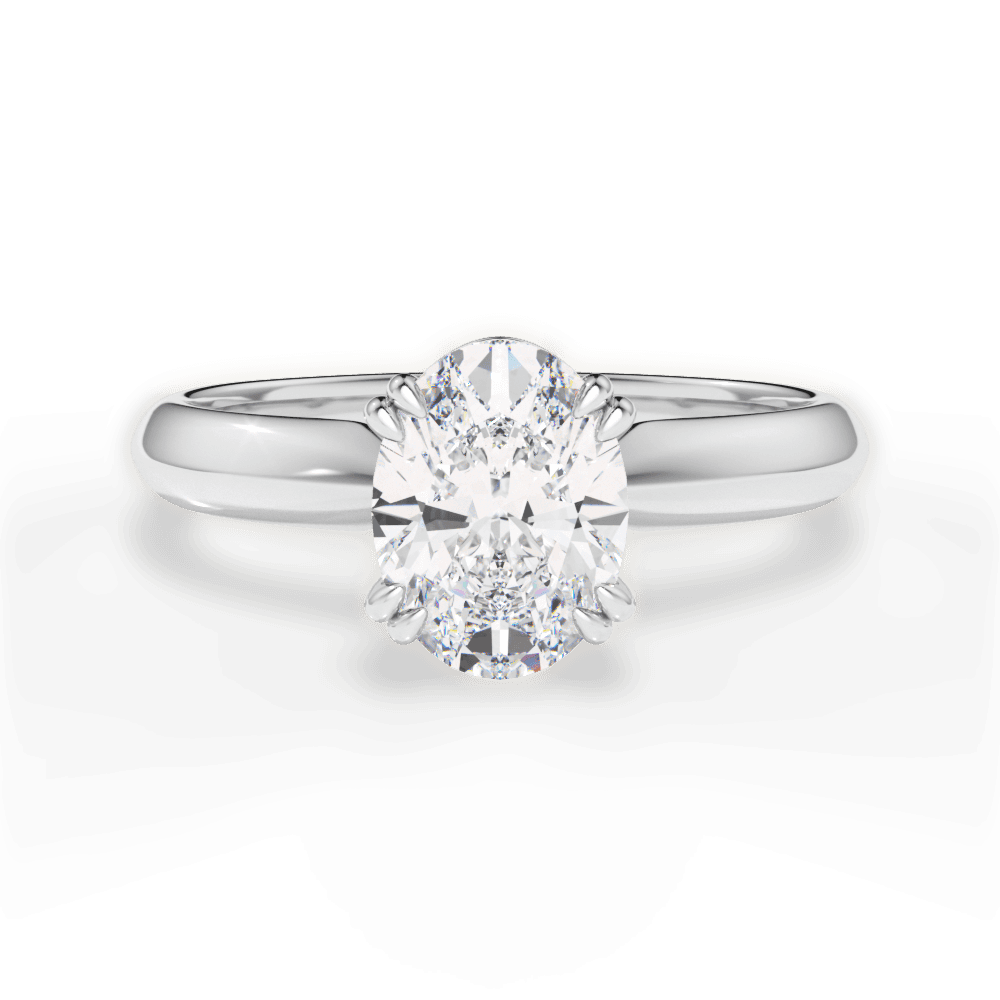Anastasia Oval Cut Lab Grown Diamond 18Kt White Gold Engagement Ring