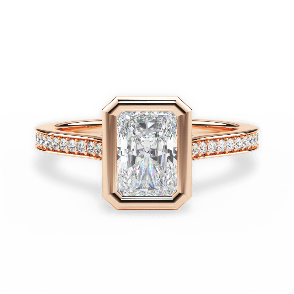 Deanna Radiant Cut Lab Grown Diamond 18Kt Rose Gold Engagement Ring