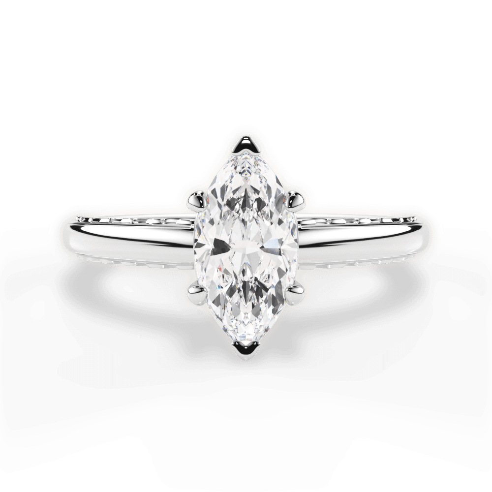Annette Marquise Cut Lab Grown Diamond Platinum Engagement Ring