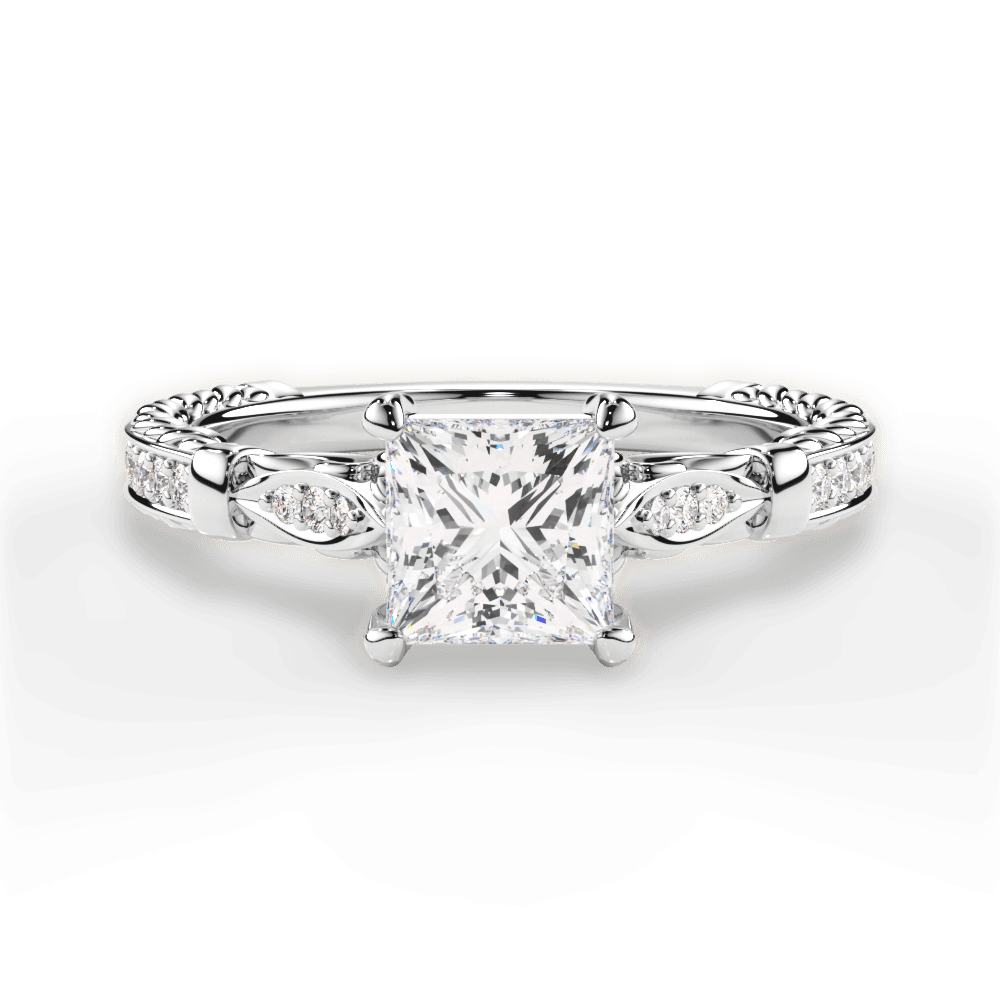 Gabriela Princess Cut Lab Grown Diamond Platinum Engagement Ring