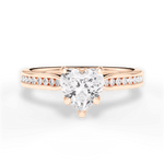 Elena Heart Cut Lab Grown Diamond 18Kt Rose Gold Engagement Ring