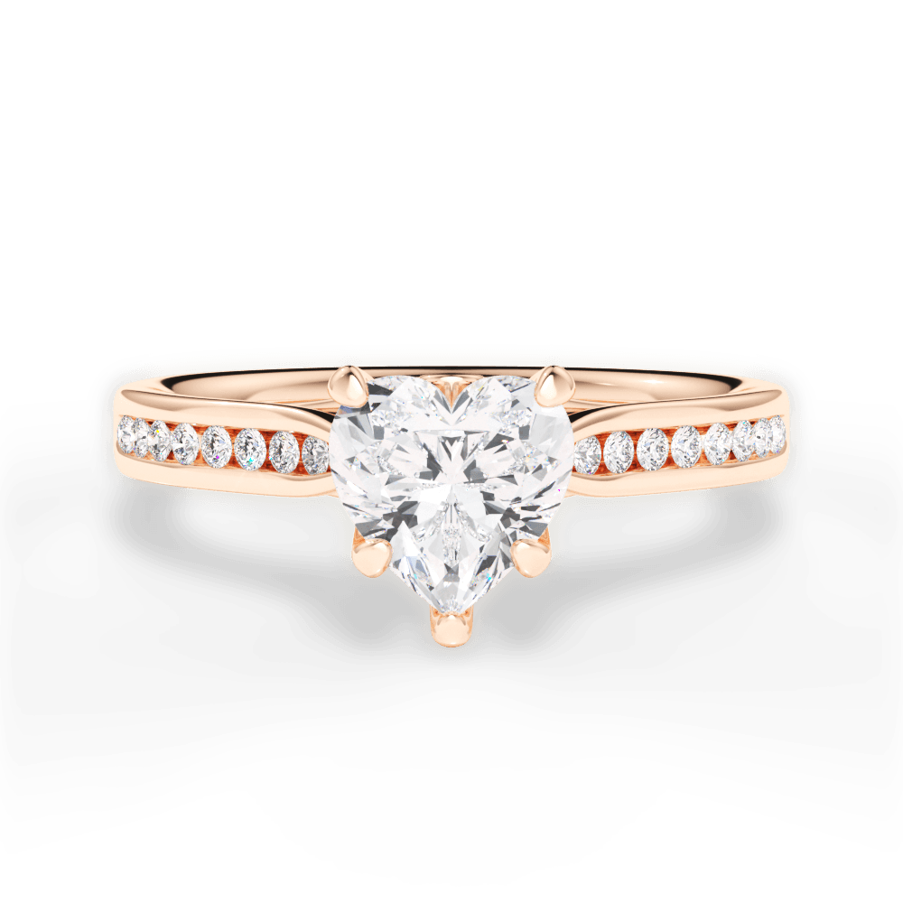 Elena Heart Cut Lab Grown Diamond 18Kt Rose Gold Engagement Ring