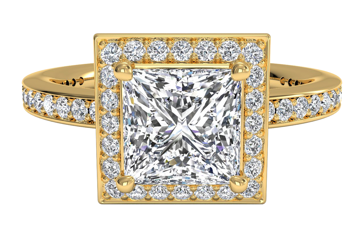 Karen Princess Cut Lab Grown Diamond 18Kt Yellow Gold Engagement Ring