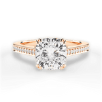 Denise Cushion Cut Lab Grown Diamond 18Kt Rose Gold Engagement Ring