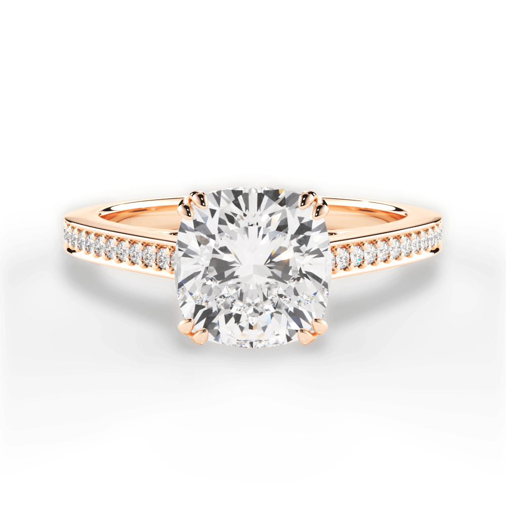 Denise Cushion Cut Lab Grown Diamond 18Kt Rose Gold Engagement Ring