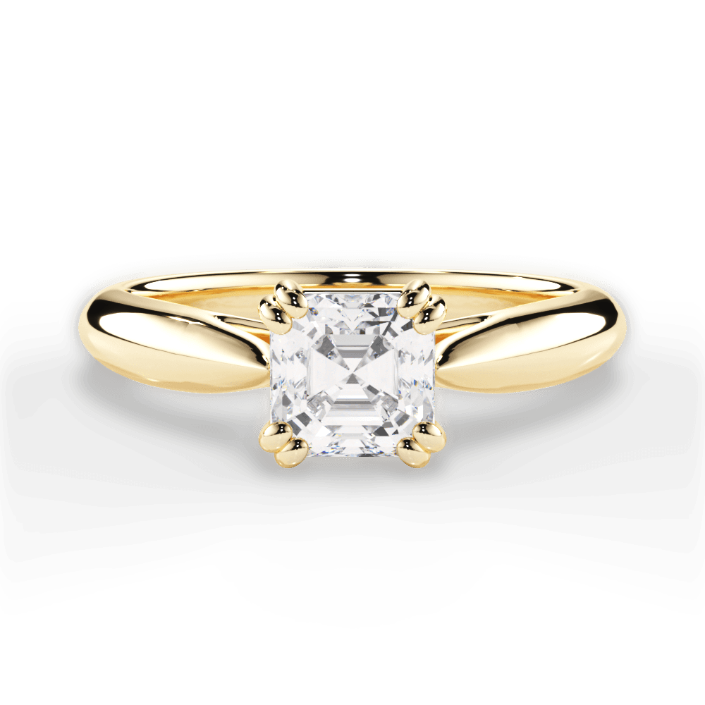 Gillian Asscher Cut Lab Grown Diamond 18Kt Yellow Gold Engagement Ring