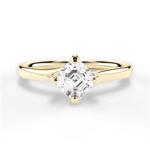 Ashley Asscher Cut Lab Grown Diamond 18Kt Yellow Gold Engagement Ring