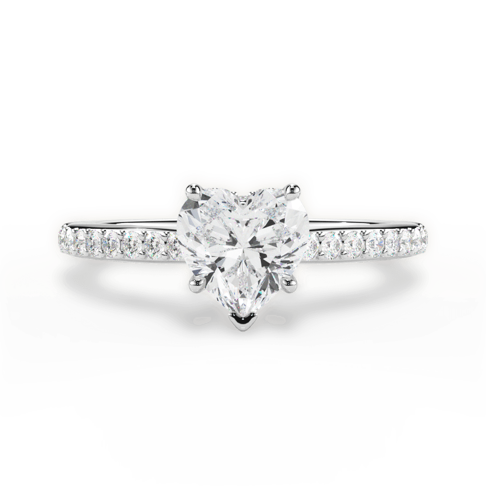 Joan Heart Cut Lab Grown Diamond 18Kt White Gold Engagement Ring