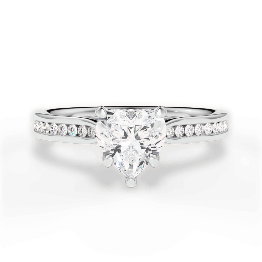 Elena Heart Cut Lab Grown Diamond Platinum Engagement Ring