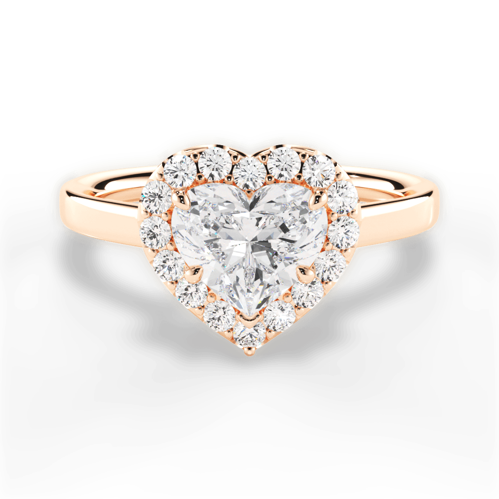 Fiona Heart Cut Lab Grown Diamond 18Kt Rose Gold Engagement Ring