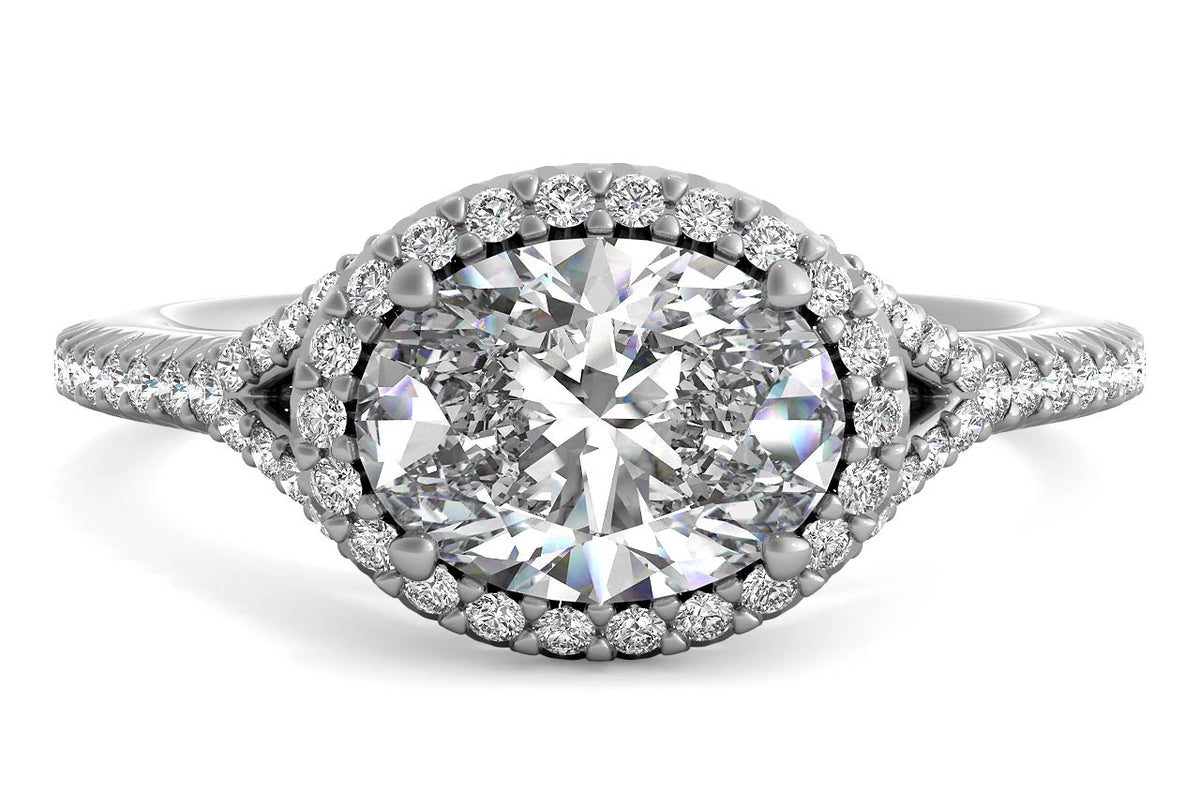 Kate Oval Cut Lab Grown Diamond 14Kt White Gold Engagement Ring