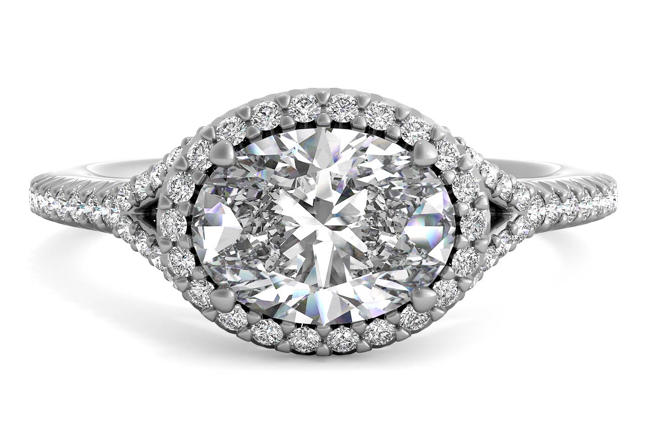 Kate Oval Cut Lab Grown Diamond 14Kt White Gold Engagement Ring