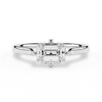 Bernadette Emerald Cut Lab Grown Diamond 14Kt White Gold Engagement Ring