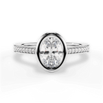 Deanna Oval Cut Lab Grown Diamond 14Kt White Gold Engagement Ring