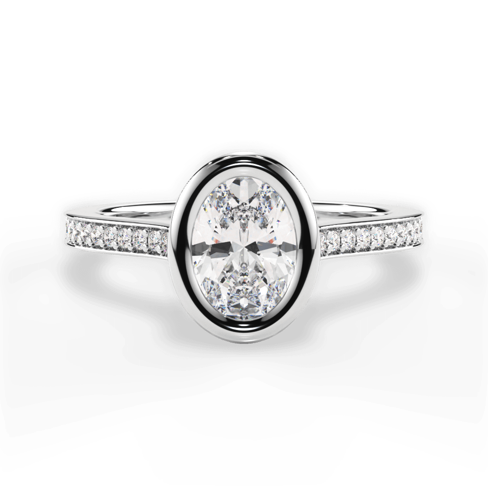 Deanna Oval Cut Lab Grown Diamond Platinum Engagement Ring